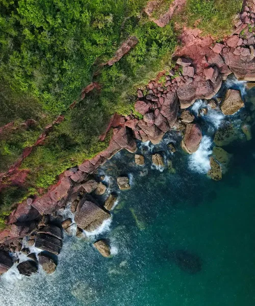 Aerial view of Tavin coastline
